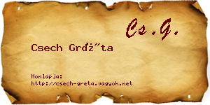 Csech Gréta névjegykártya